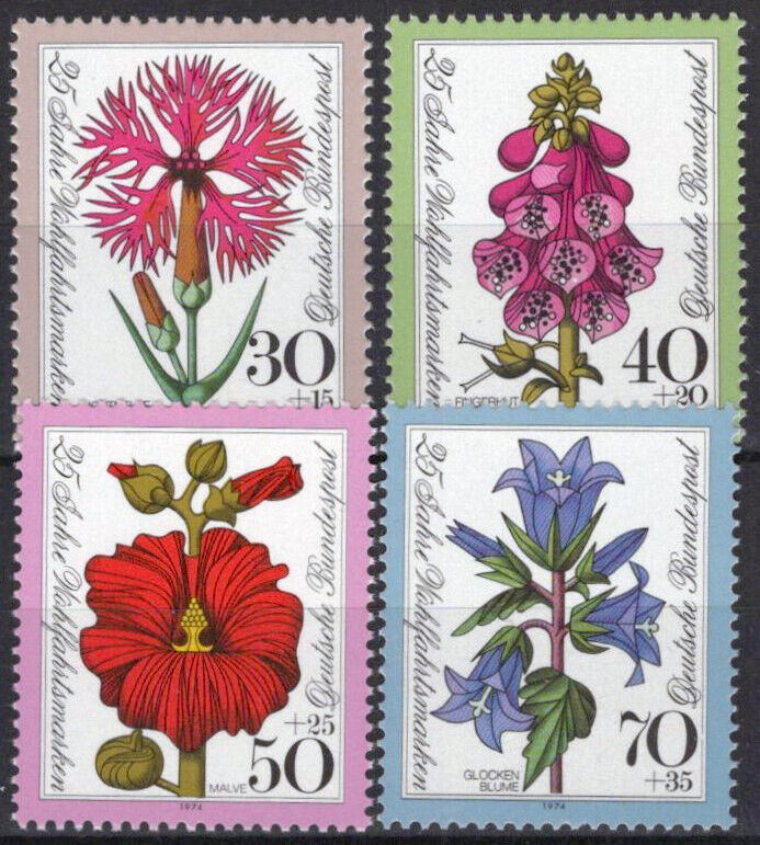 ZAYIX Germany B512-B515 MNH Semi-Postal Flowers Plants Nature 031023SM114M
