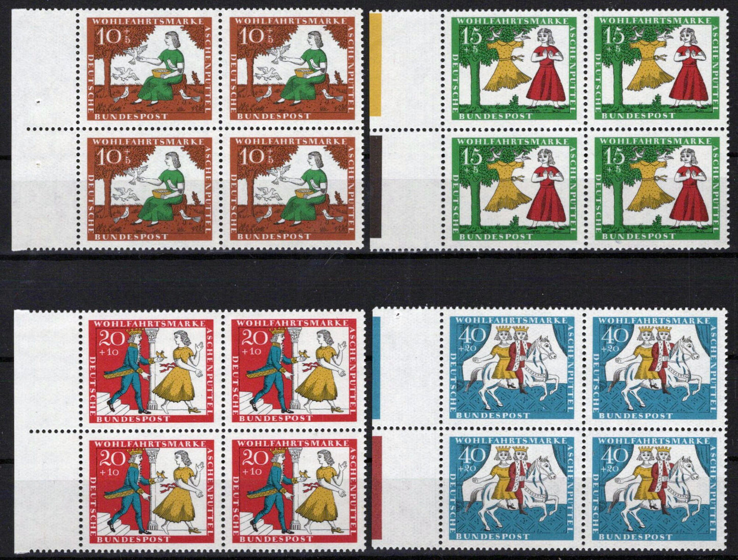ZAYIX Germany B408-B411 MNH Block Fairy Tales Cinderella 031023SM120M