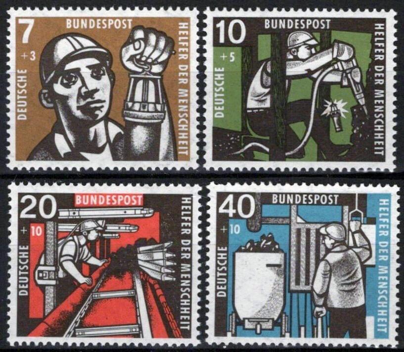 Germany B356-B359 MNH Semi-Postal Industry Careers Coal Miner ZAYIX 042523SM06M