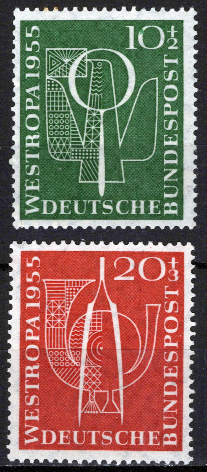 ZAYIX Germany B342-B343 MNH Semi-Postal WESTROPA Stamp Tongs 042523SM24