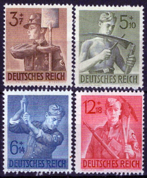 ZAYIX Germany B237-B240 MH Semi-Postal Reich Labor Service Corpsmen 042523SM34