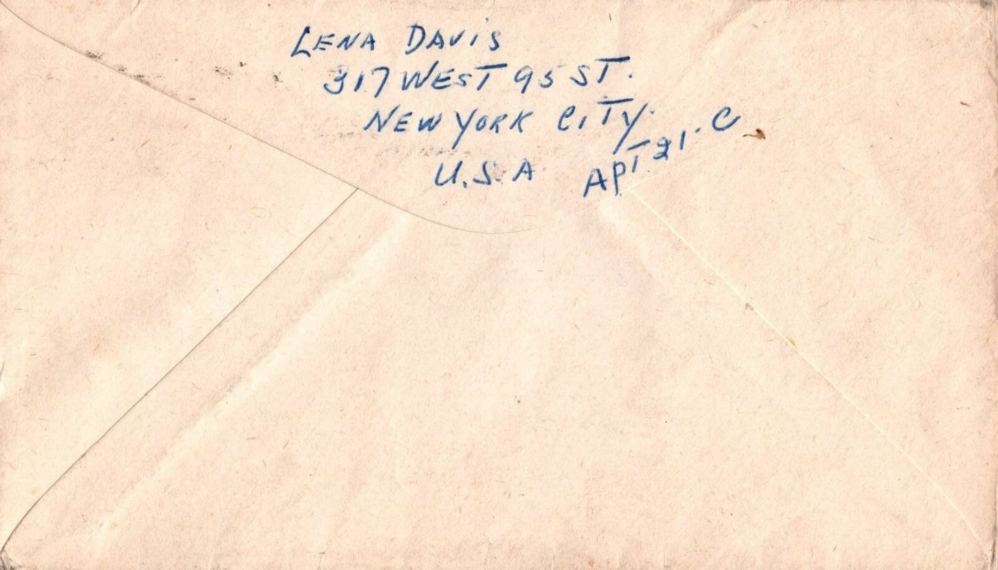 ZAYIX US Air Mail 15c rate NYC to Frankfurt, Germany Slogan 031923SM91