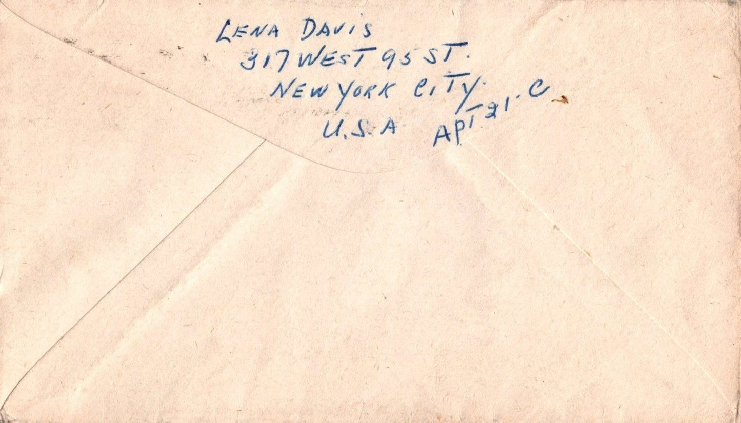 US Air Mail 15c Rate NYC to Frankfurt Germany Slogan ZAYIX 031923SM91