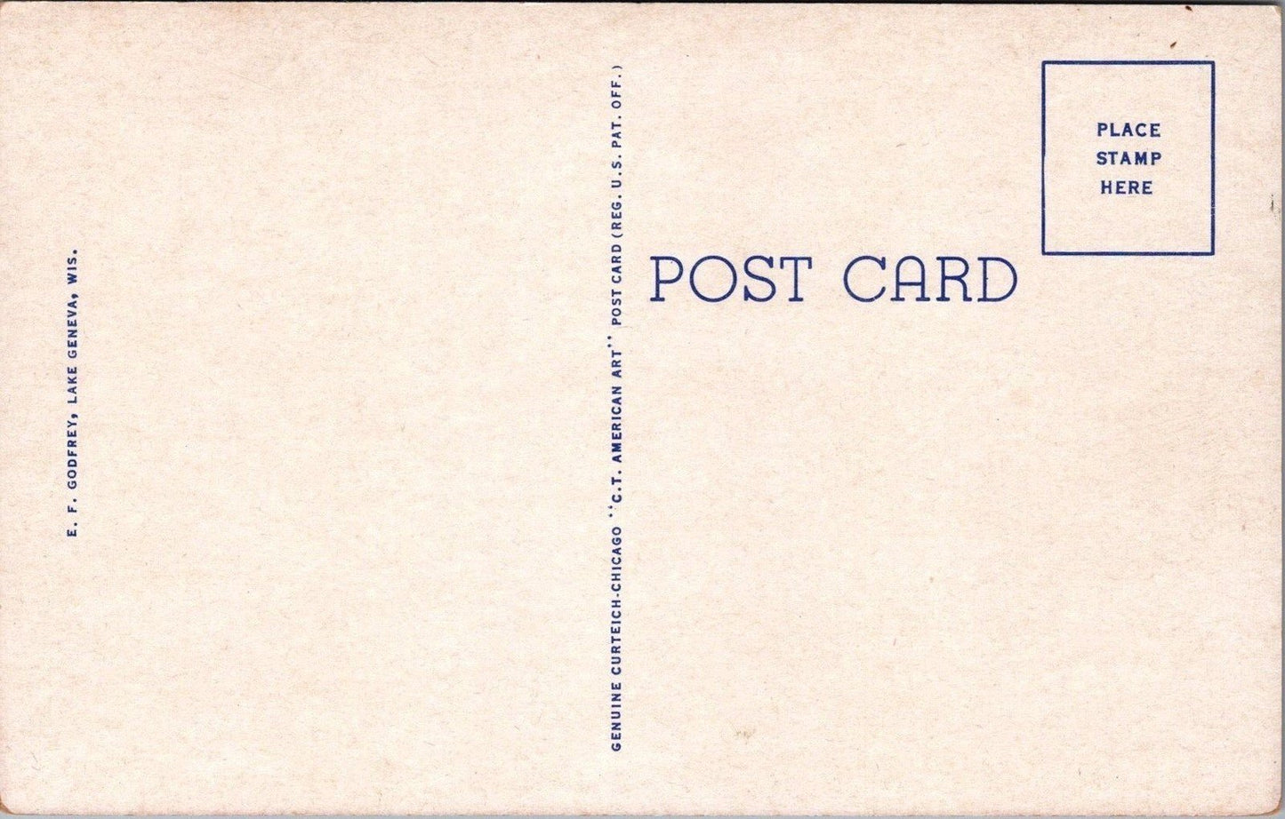 Auto Trip Around Lake Geneva Wisconsin Ships Sailboats Postcard ZAYIX 083022PC52
