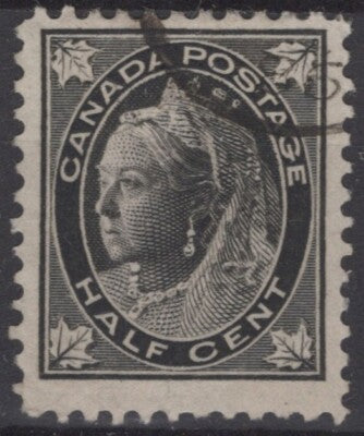 Canada 66 Used 1/2c black Royalty Queen Victoria FVF ZAYIX 121022S101