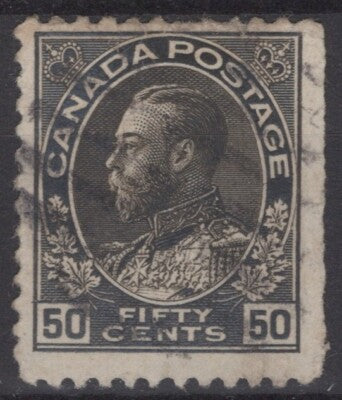 Canada 120a Used 50c black ('12) George V F wet printing ZAYIX 121022S104