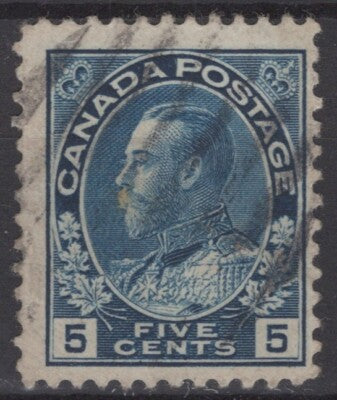 Canada 111 Used 5c dark blue Royalty King George V ZAYIX 121022S105