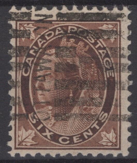 Canada 71 Used 6c brown Royalty Queen Victoria FVF ZAYIX 121022S115