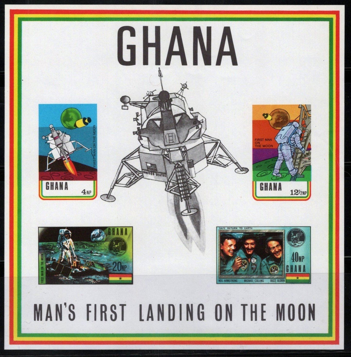 Ghana 389a MNH Space Lunar Landing Astronauts set+2 SS 2 photos 121722SL7 ZAYIX 121722SL07