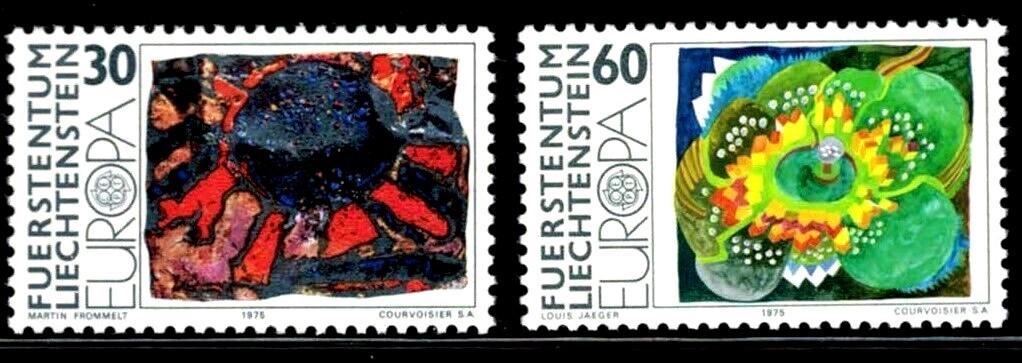 Liechtenstein 564-565 MNH Art "Village" "Cold Sun" - Europa CEPT ZAYIX 031622S71