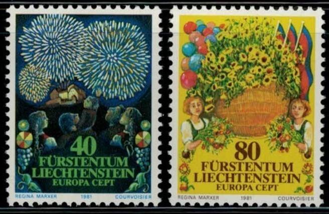 Liechtenstein 708-709 MNH Architecture Castle Flower Europa CEPT ZAYIX 031622S77
