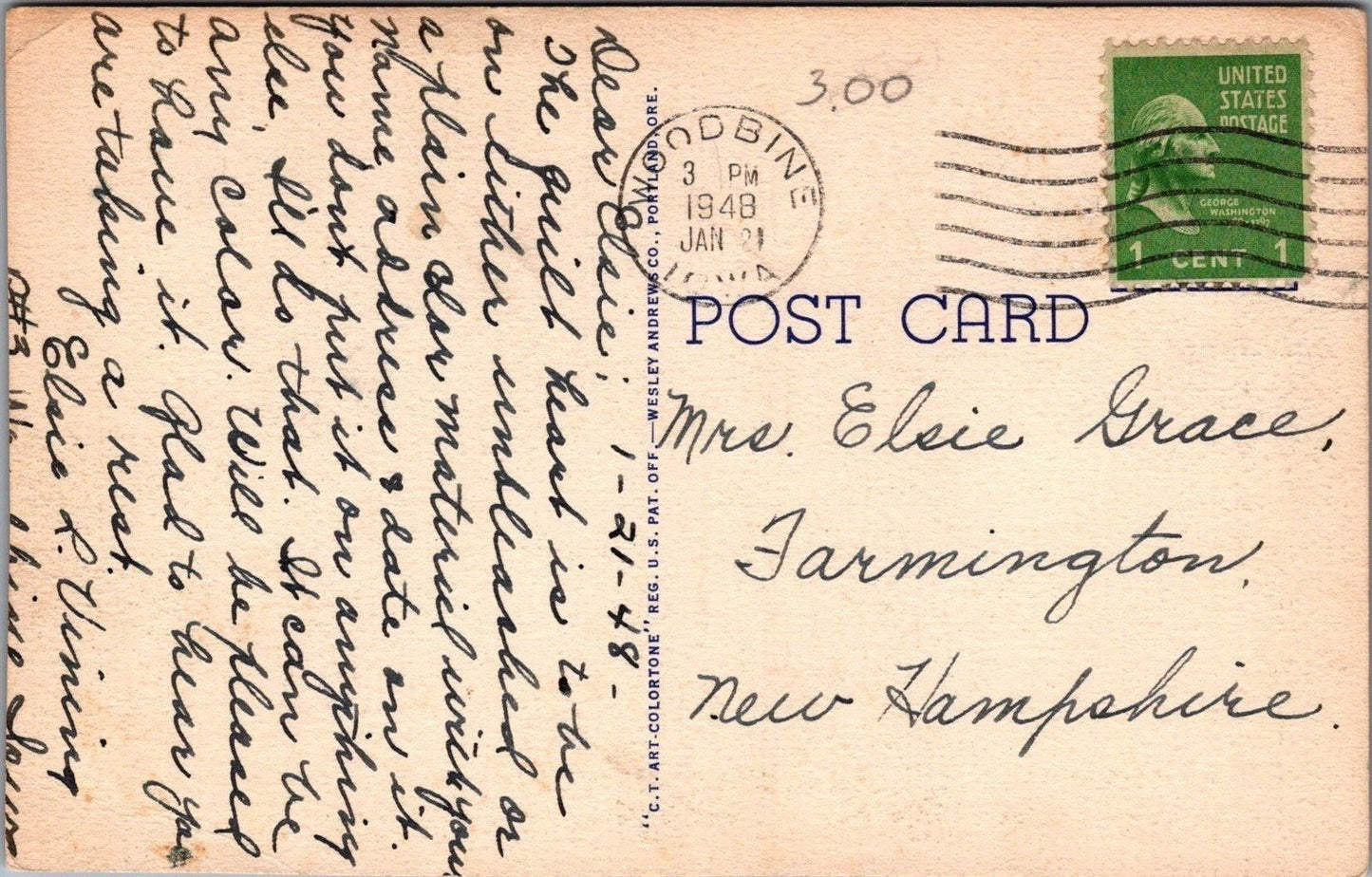 Cruiser Portland Passing Under St John's Bridge Oregon Postcard ZAYIX 083022PC43