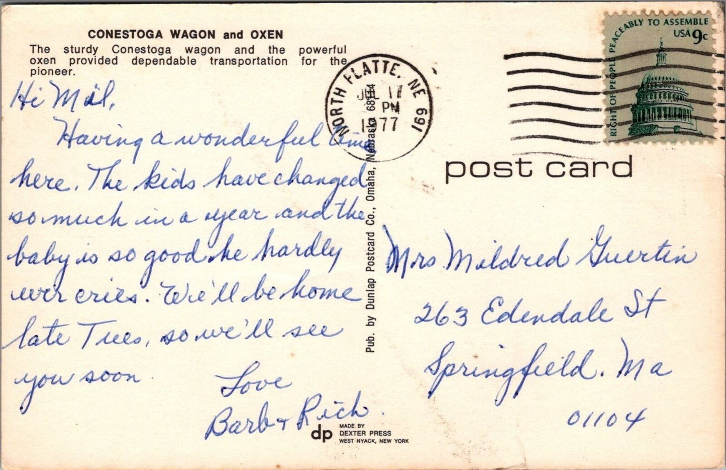 ZAYIX Postcard NEBRASKAland Where the West Began Covered Wagon 083022PC38