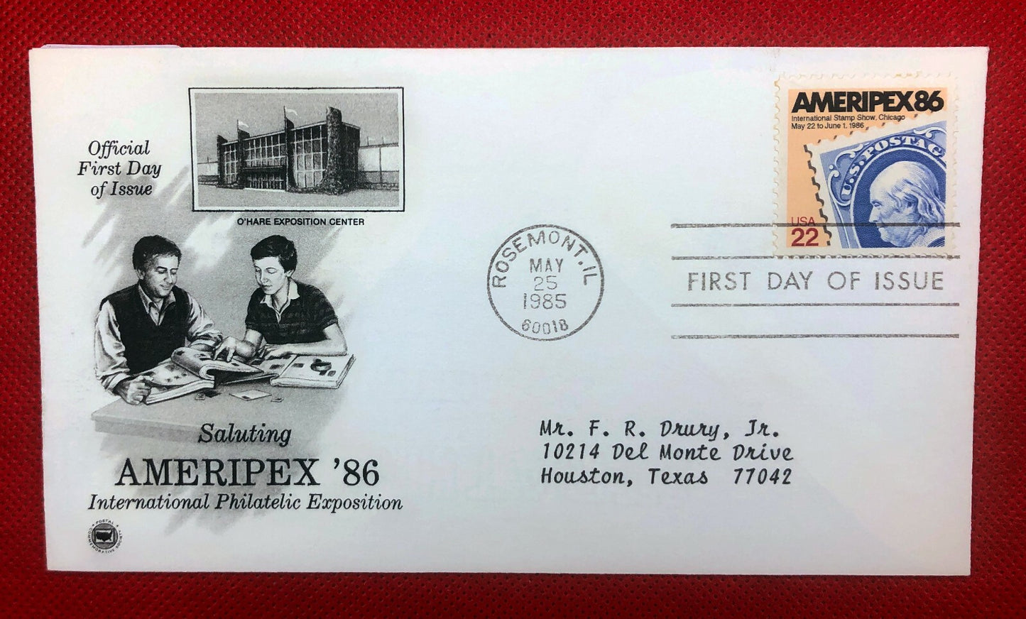 1985 US Art Craft / PCS FDC #2145 Ameripex '86 stamps on stamps ZAYIX 010322SM97