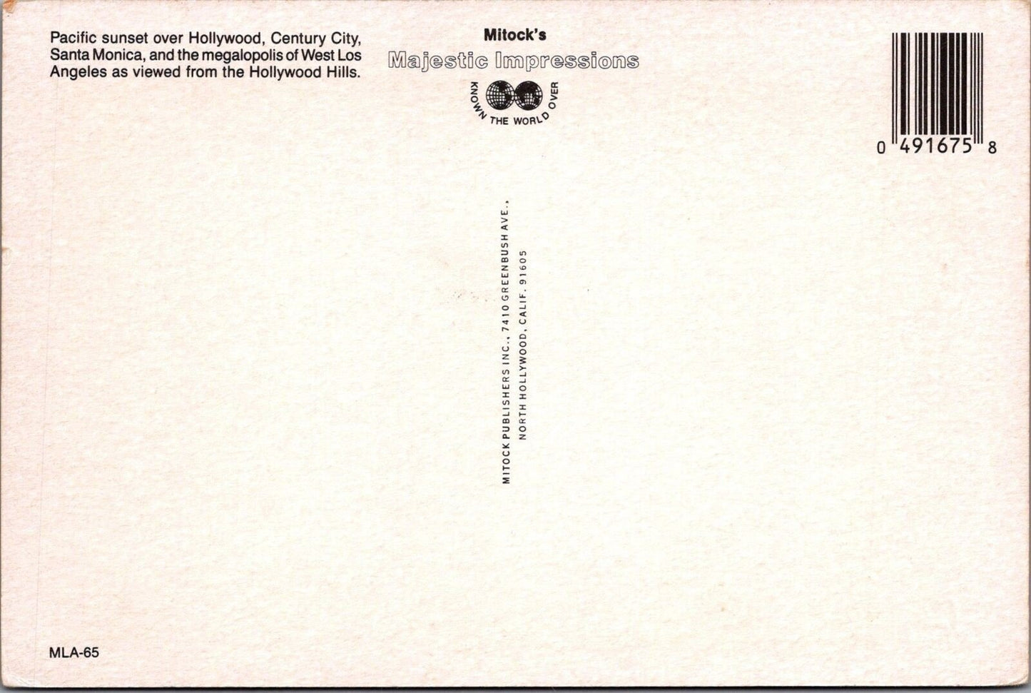 Pacific Sunset Hollywood Santa Monica Century City 083022PC28 Postcard ZAYIX