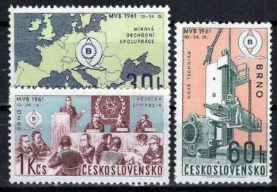 Czechoslovakia 1060-1062 MNH Map of Europe Fair Emblem Zayix Stamps 0425S0079