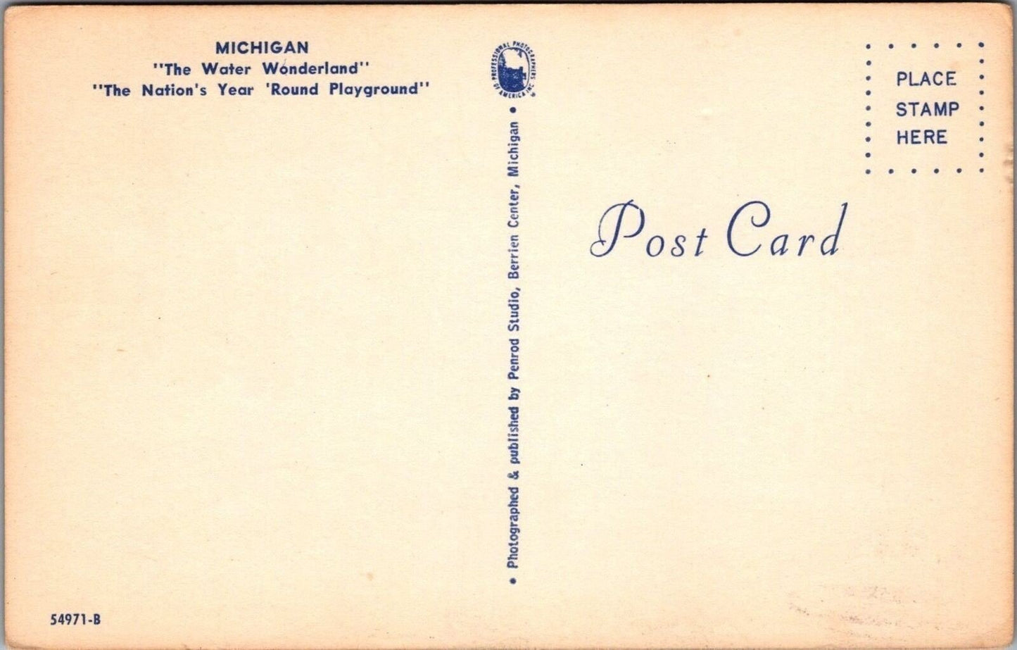 Greetings from Michigan Water Wonderland Tourism 083022PC33 Postcard ZAYIX