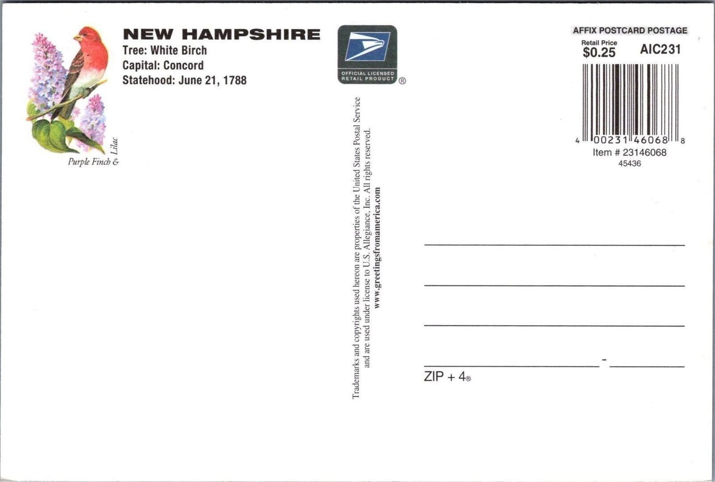 New Hampshire Greetings 2001 Stamp Deer / Bucks 083022PC56 Postcard ZAYIX