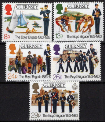 Guernsey 255-259 MNH Brigade Military Sailing Ships Uniforms ZAYIX 021423S158M