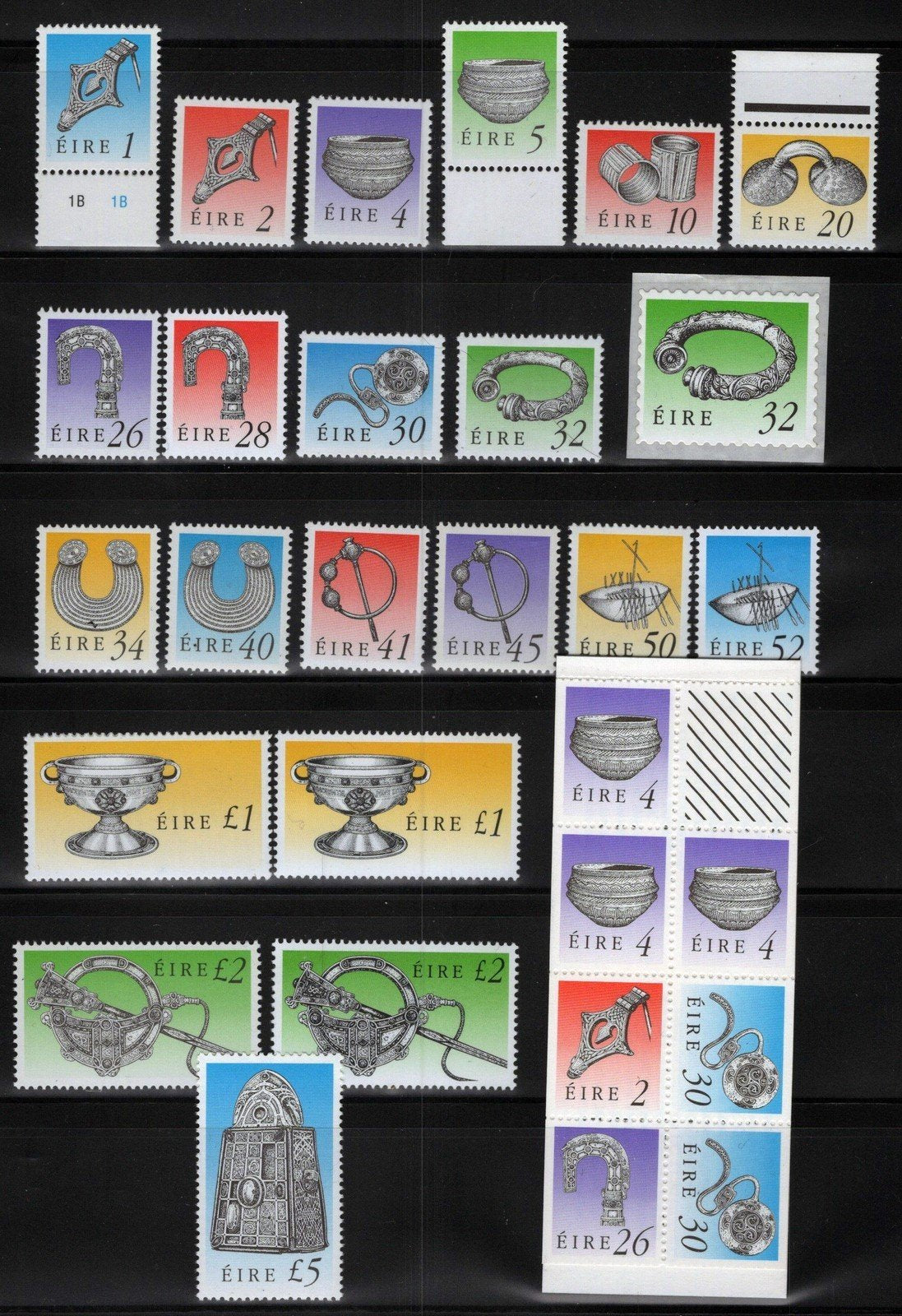 Ireland 767//794 MNH Art Treasure Definitive booklet variety ZAYIX 021823S171