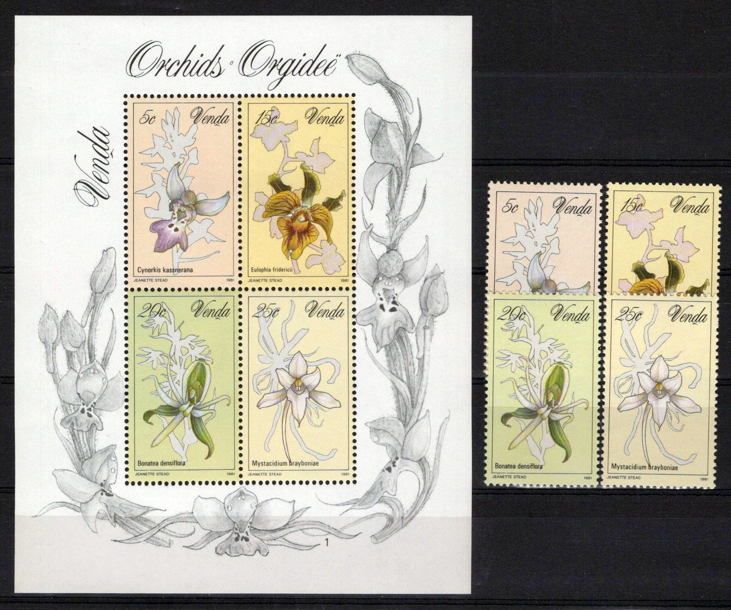 South Africa Venda 48-51a MNH Flowers Orchids Zayix Stamps 0325M0230M