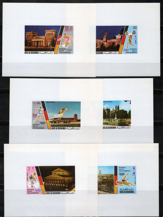 Ras Al Khaimah 724-729 MNH Imperf Deluxe Sheets Olympics Sports ZAYIX 030523SM47