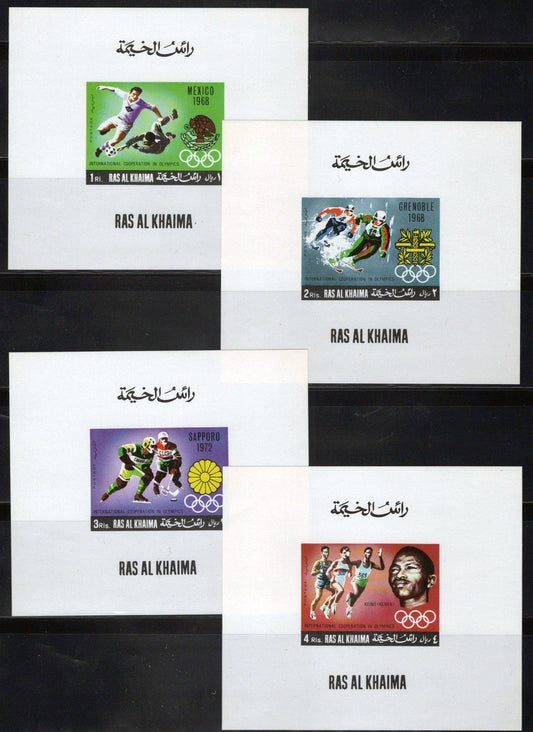 Ras Al Khaimah 312-315 MNH Imperf Deluxe Sheets Olympics Sports ZAYIX 030523SM49