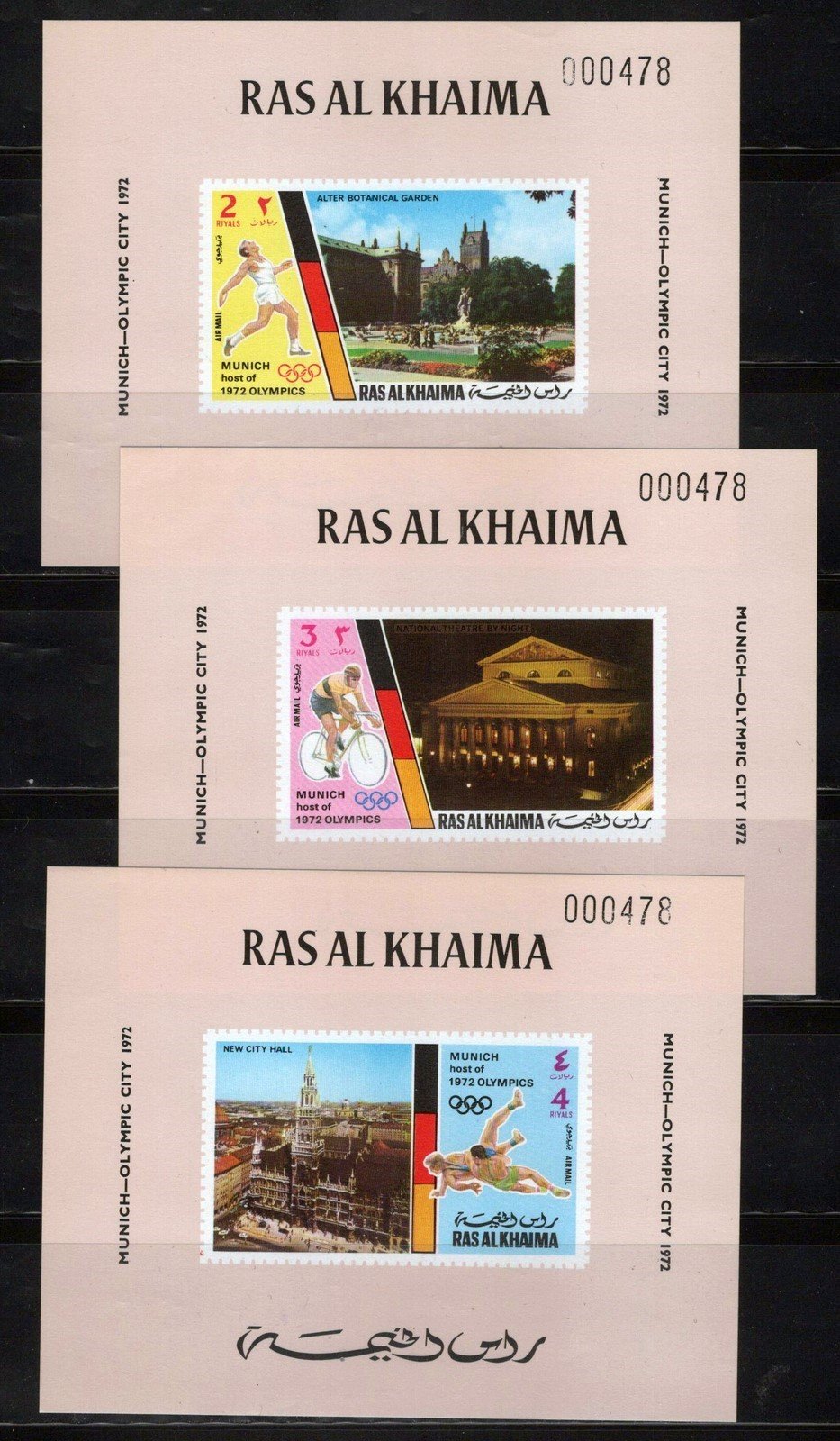 Ras Al Khaimah 724-729 MNH Imperf Deluxe Sheets Olympics Sports ZAYIX 030523SM46