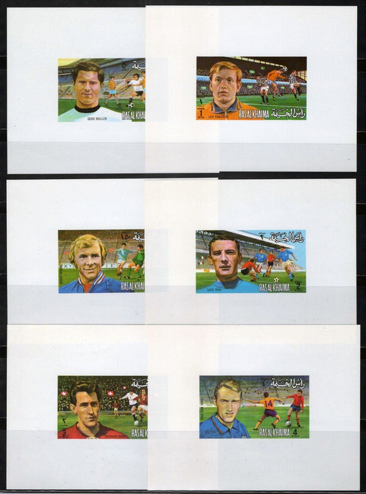 Ras Al Khaimah 745-750 MNH Imperf Deluxe Sheets Sports Football ZAYIX 030523SM52