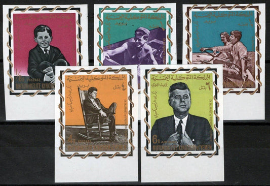 Yemen (Kingdom) 139B-143B MNH John F. Kennedy Politician ZAYIX 081622S33