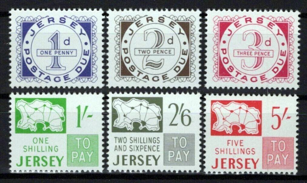 Jersey J1-J6 MNH Postage Due Stamps Maps Numerals ZAYIX 0524S0073M