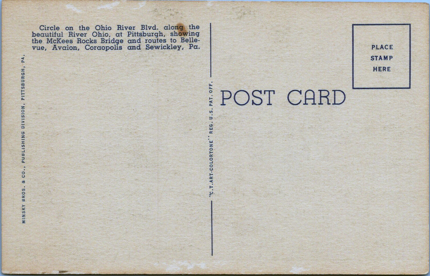 ZAYIX McKees Rocks Bridge Ohio River, Route 88, Pittsburgh, PA Linen Postcard