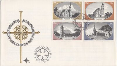 ZAYIX South West Africa 419-422 FDC Historic Churches 081622SM10