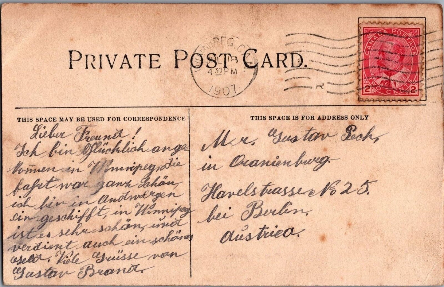 ZAYIX Main St. North Winnipeg Manitoba c1901 Streetcars Parade posted Germany