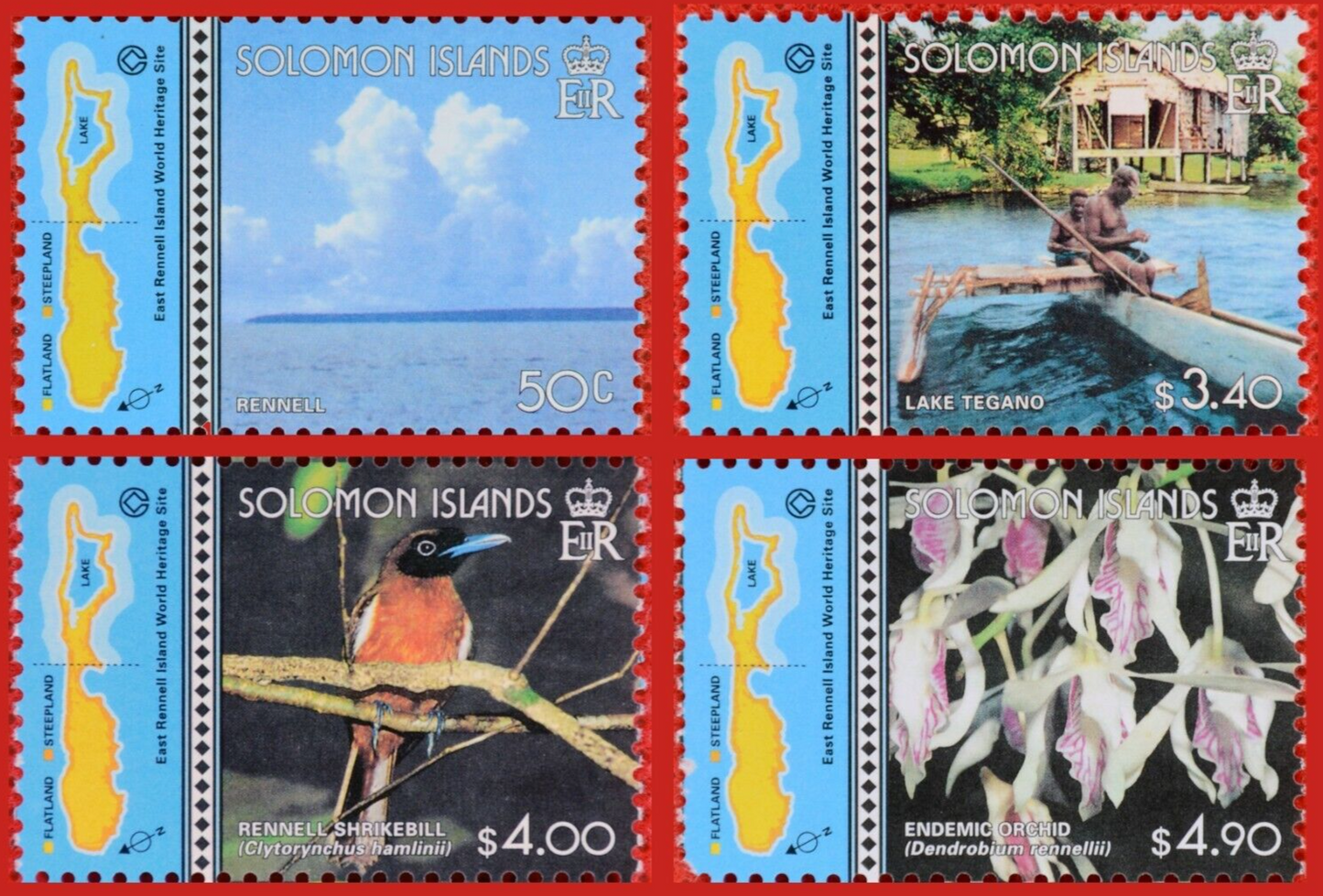 Solomon Islands 897-900 MNH World Heritage Site Birds Orchids ZAYIX 081622S203M