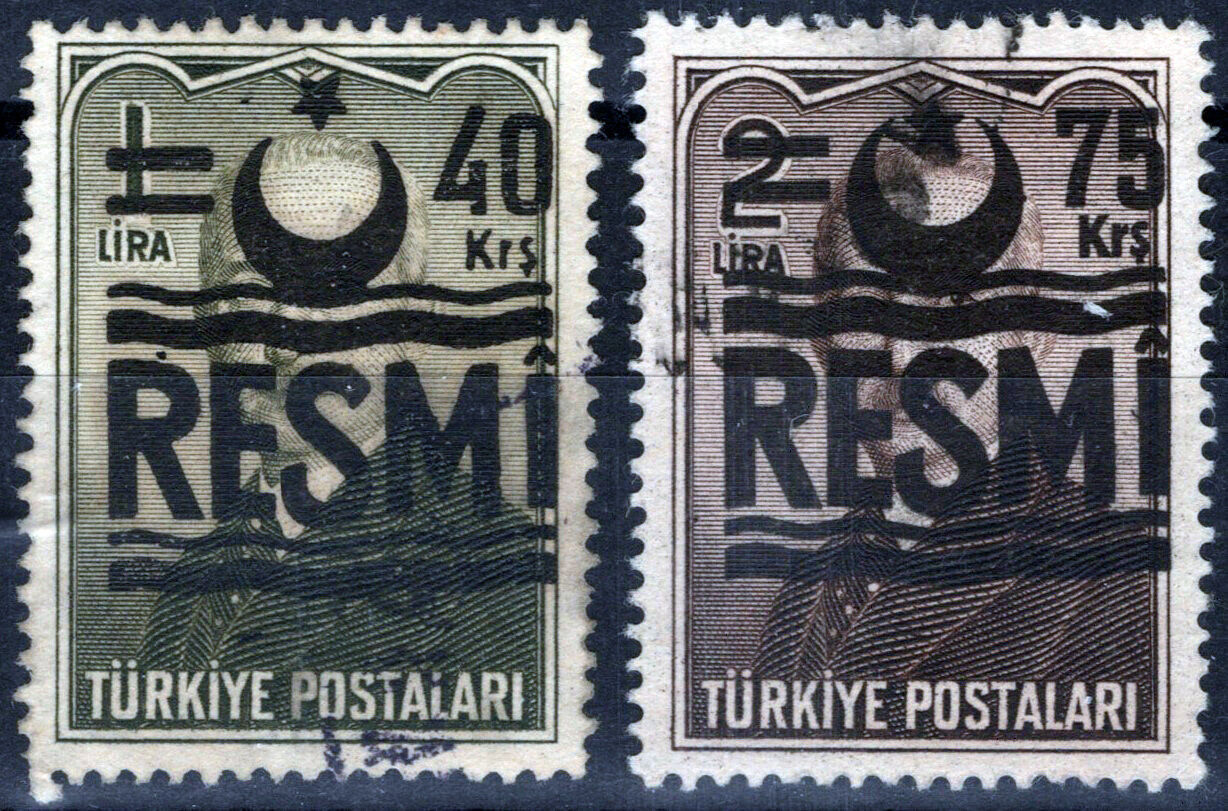 ZAYIX -Turkey O35-O36 Used Official Stamps Crescent & Star 081422S61