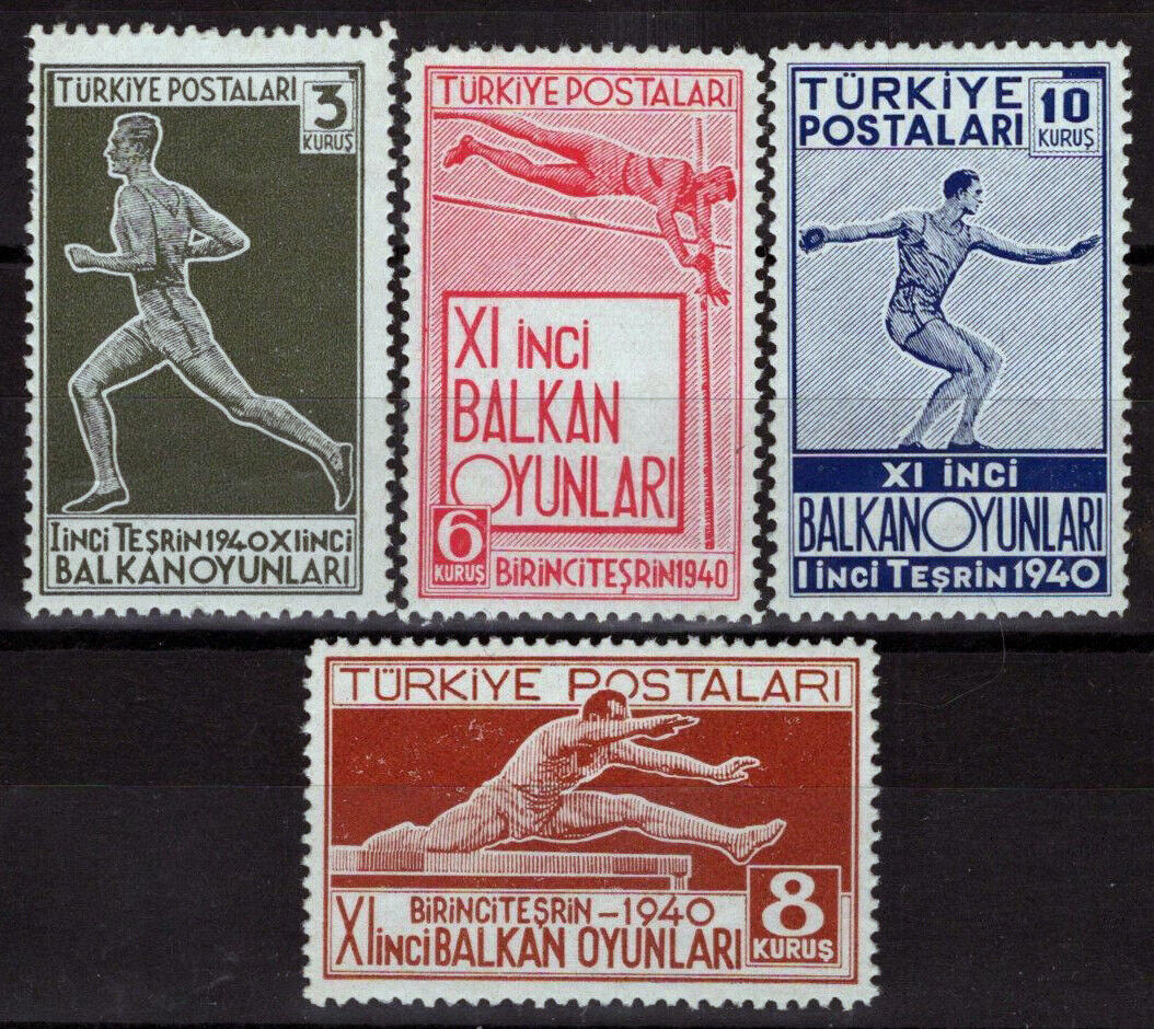 ZAYIX -Turkey 855-858 MNH Sports Balkan Olympics 081622S03