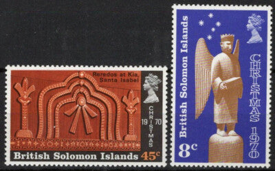 Solomon Islands 212-213 MNH Christmas Carved Angel Reredos ZAYIX 031023S31
