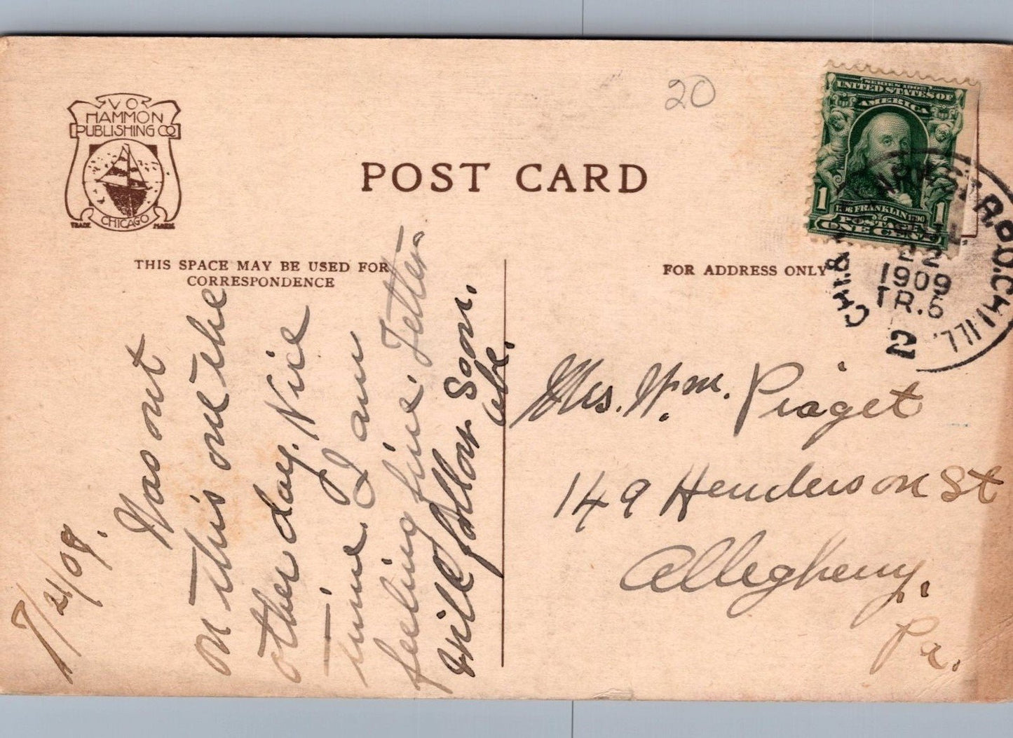 Great Lakes Steamship SS United States Indiana Transport. Co 1910 Postcard ZAYIX