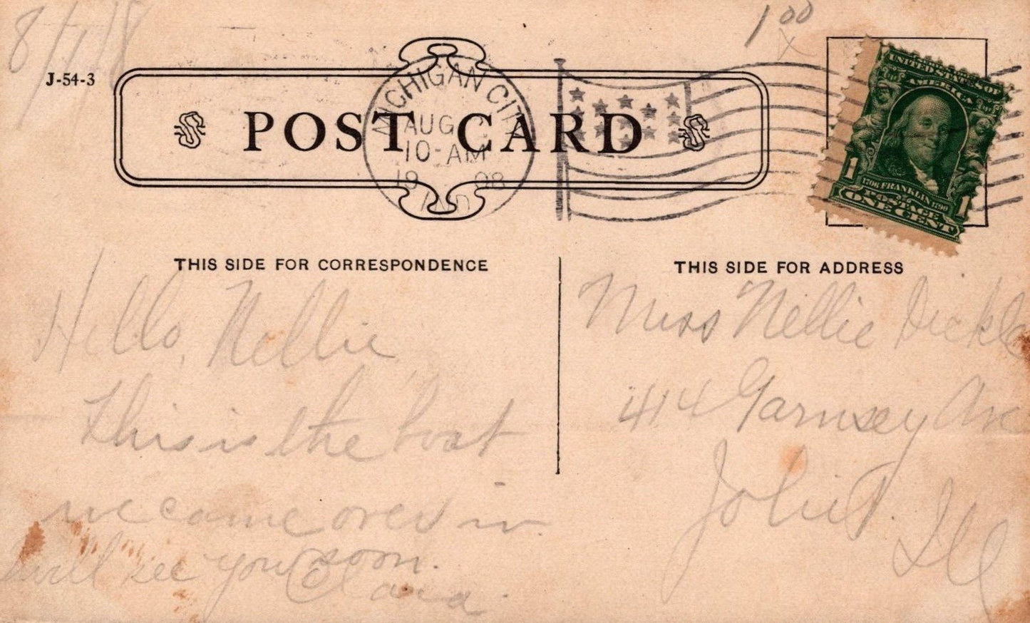 Great Lakes Steamship SS Theodore Roosevelt at Dock Michigan City Postcard ZAYIX