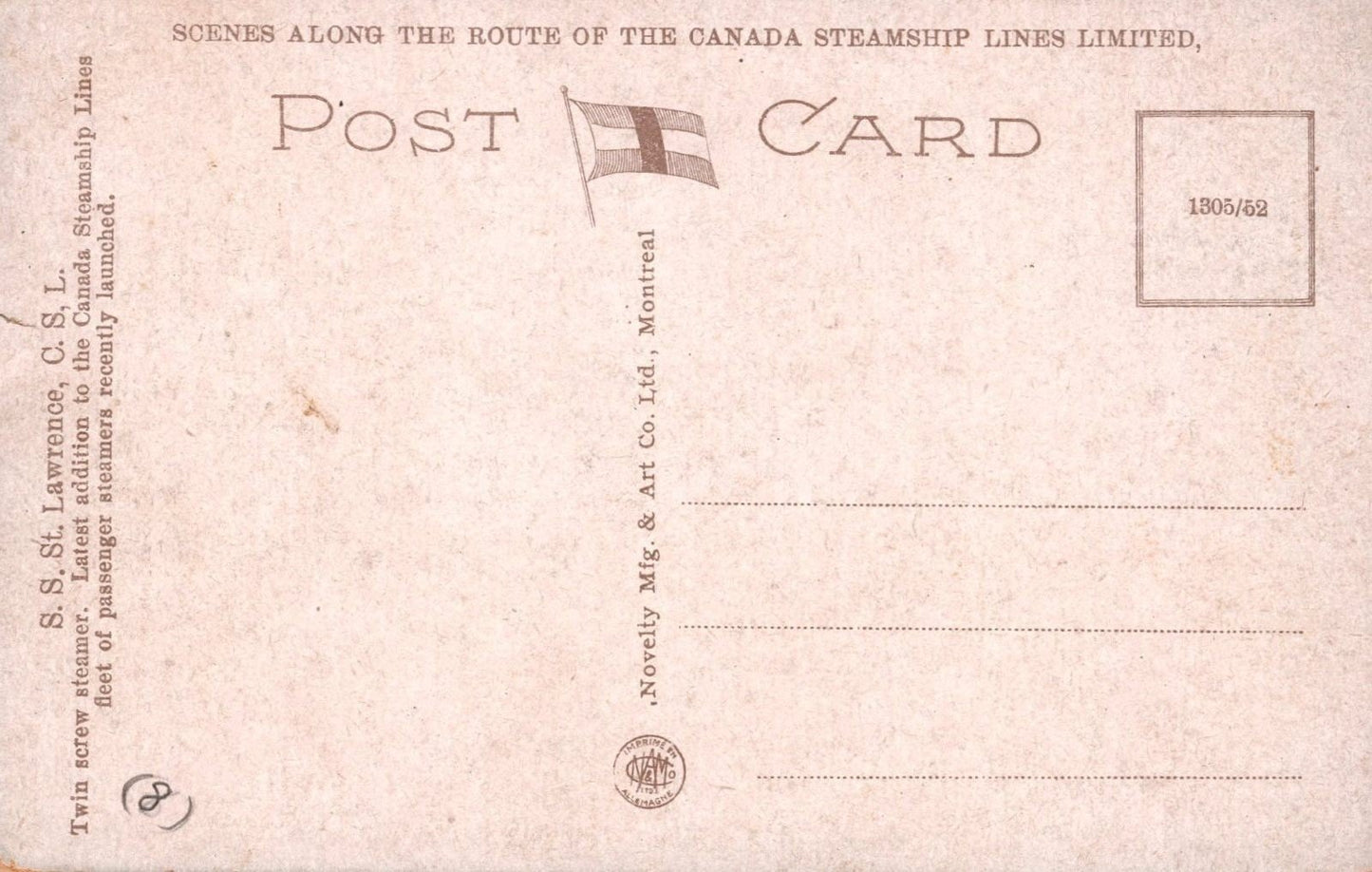 Great Lakes Steamer SS St. Lawrence Canadian Steamship Line Postcard ZAYIX