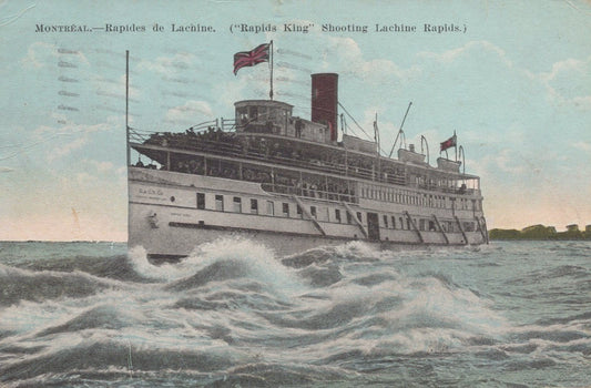 Great Lakes Steamship Rapids King Shooting Lachine Rapids Canada Postcard ZAYIX