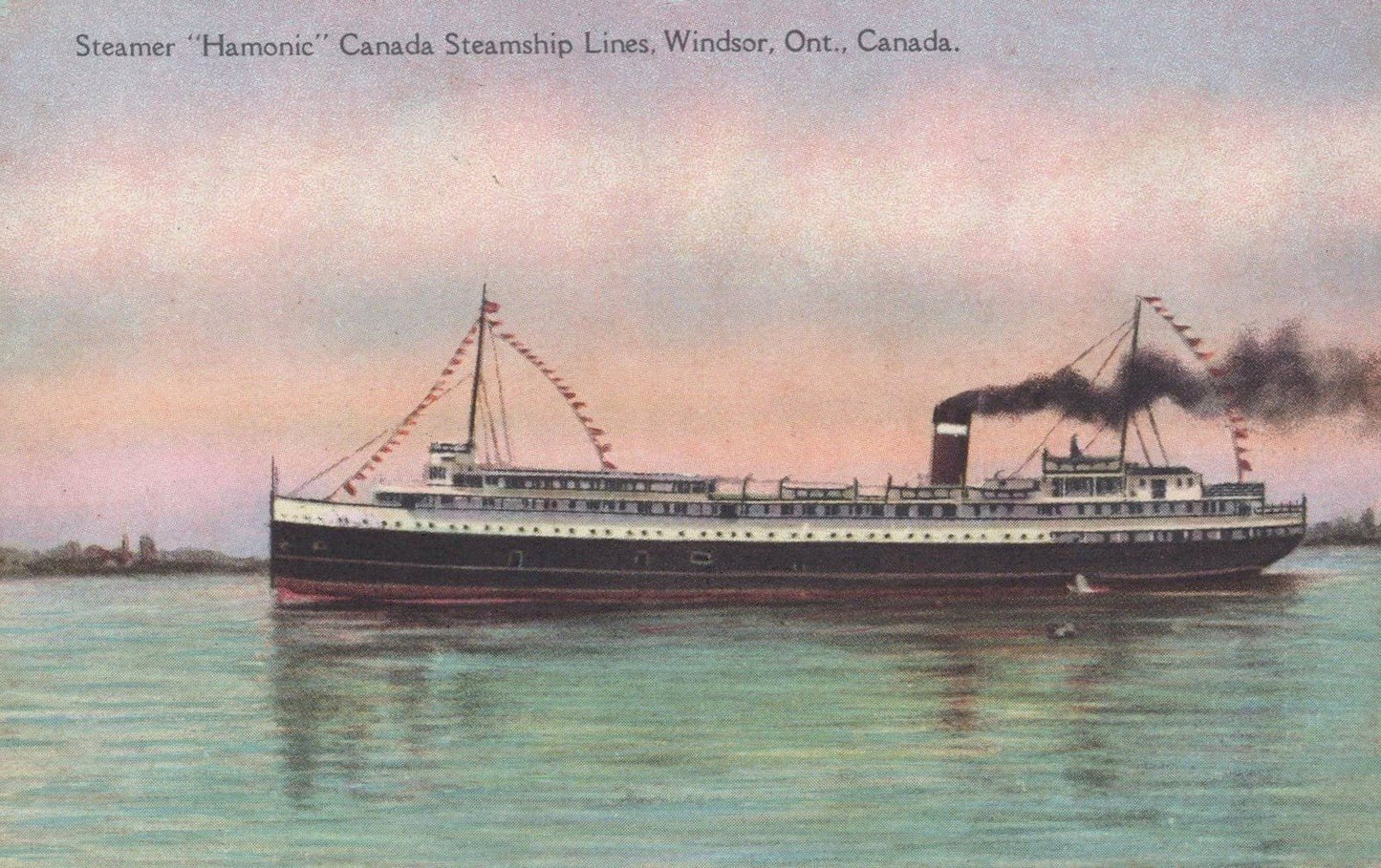 Great Lakes Steamer Hamonic Canada Steamship Lines, extra fine XF Postcard ZAYIX