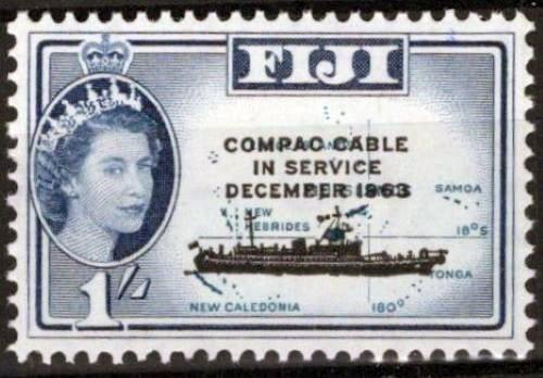 Fiji 205 MNH Overprint Ships COMPAC Communications Telephone ZAYIX 051023SM05M