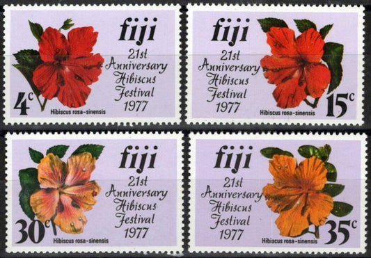 Fiji 376-379 MNH Flowers Plants Hibiscus Festival ZAYIX 051023SM19M
