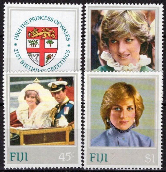 Fiji 470-473 MNH Princess Diana Wedding Royalty Coat of Arms ZAYIX 051023SM30M