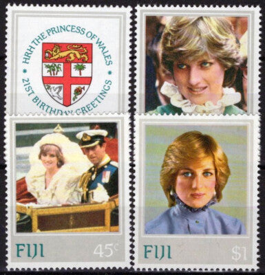 Fiji 470-473 MNH Princess Diana Wedding Royalty Coat of Arms ZAYIX 051023SM30M