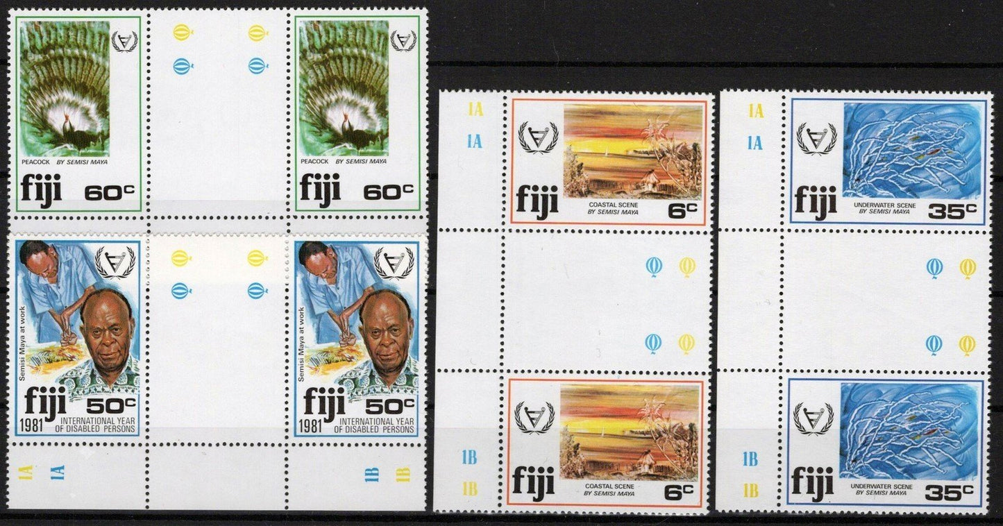 Fiji 438-441 MNH Gutter Pairs Paintings Semisi Maya Artist ZAYIX 051023SM26M