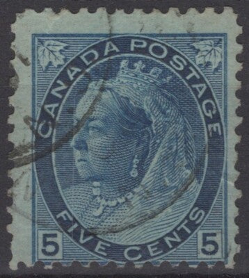 Canada 79 Used 5c blue bluish Royalty Queen Victoria ZAYIX 121022S139