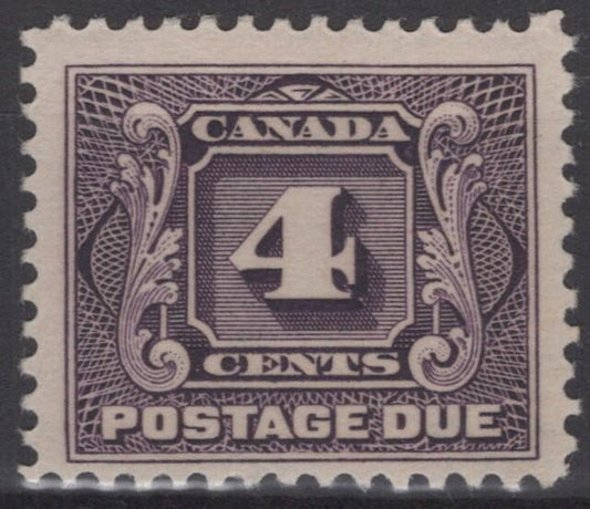 Canada J3 MH 4c violet First Postage Due perf 12 ZAYIX 121022S156